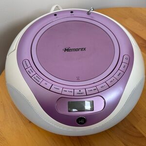 Memorex Portable CD Boombox - Purple and White